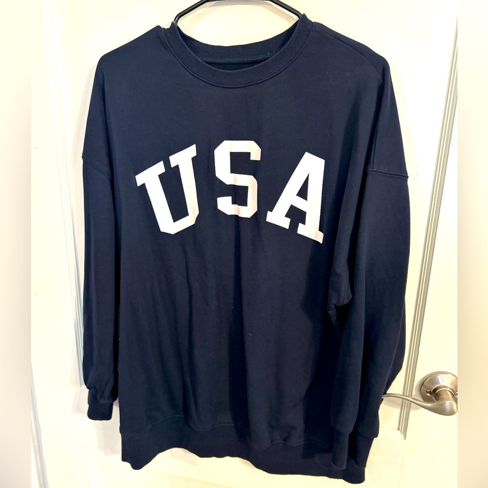 Navy USA lightweight crewneck